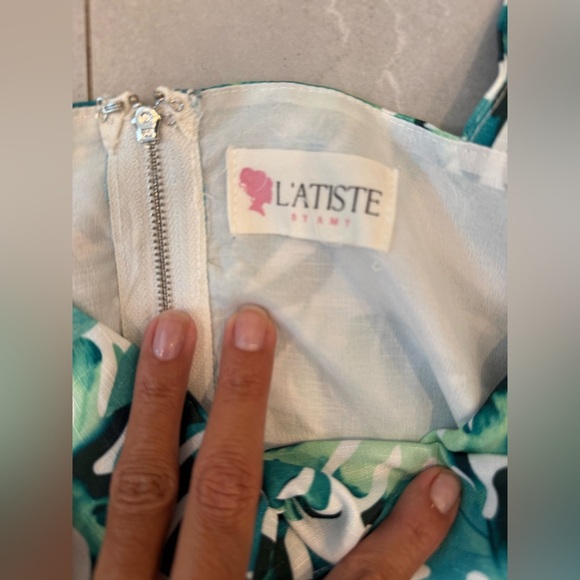 Tropical Green Maxi Dress - Picture 2 of 2